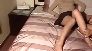 Charming Asian girl in homemade video with tagging from her girlfriend